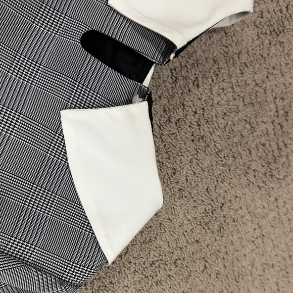 Ank Rouge Japan brand schoolgirl Gray Plaid Dress White Collar black bow 4 US - Picture 7 of 8